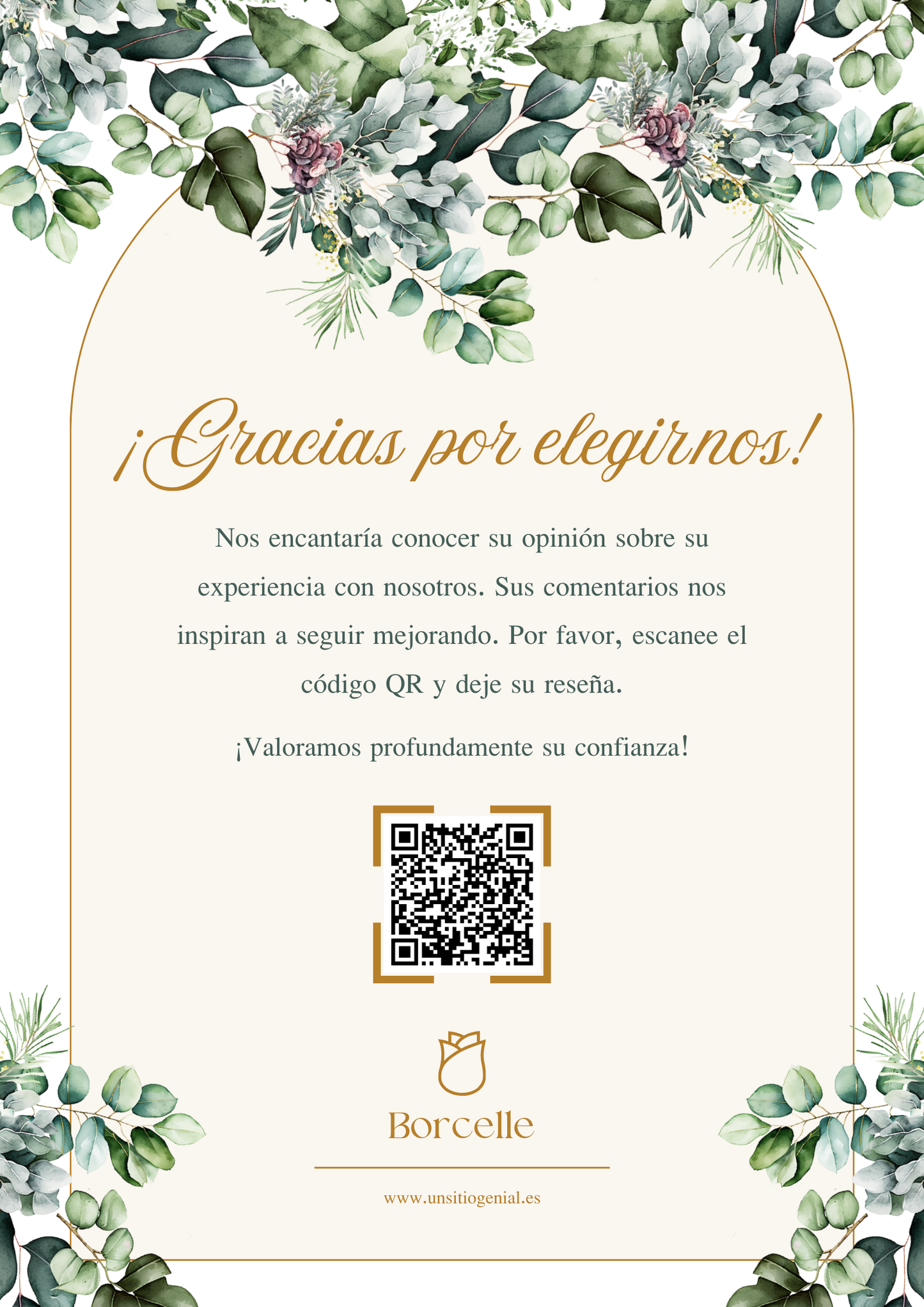 Cartel de reseñas en Google con QR personalizado