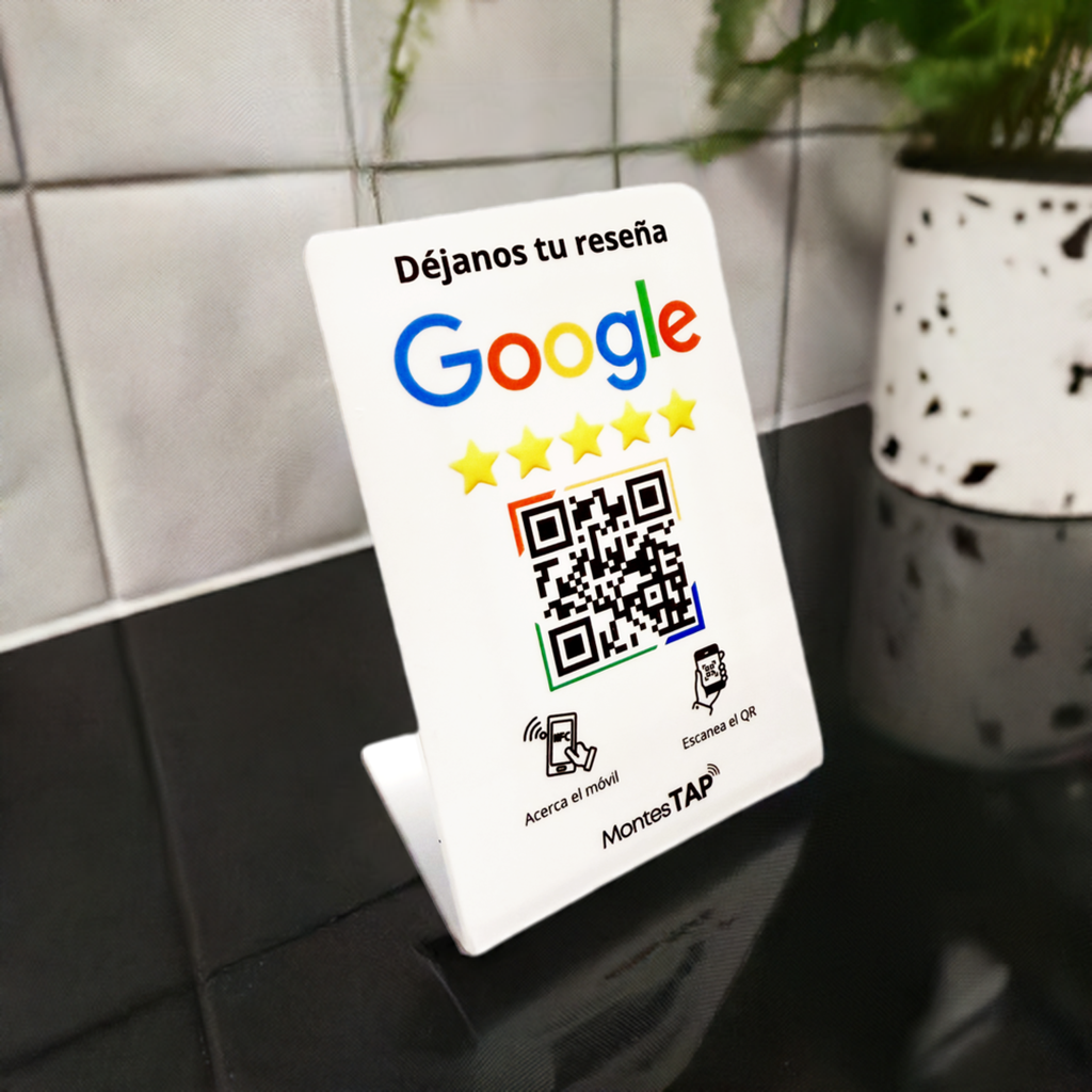 Stand / Soporte NFC y QR para Reseñas en Google