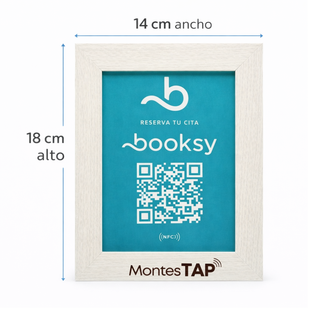 Marco QR + NFC para Reservas en Booksy