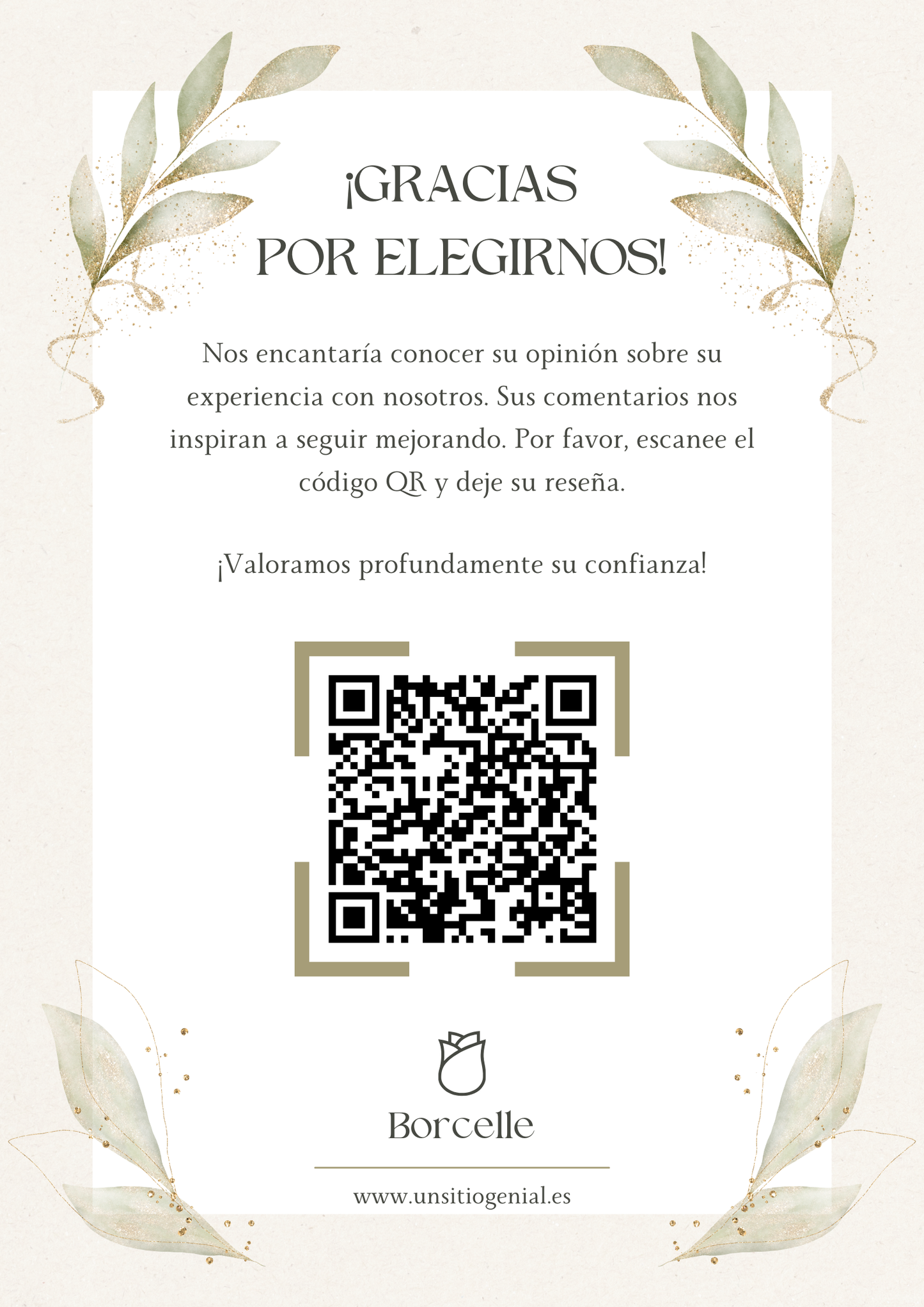 Cartel de reseñas en Google con QR personalizado