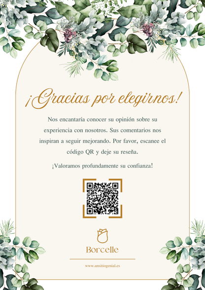 Cartel de reseñas en Google con QR personalizado