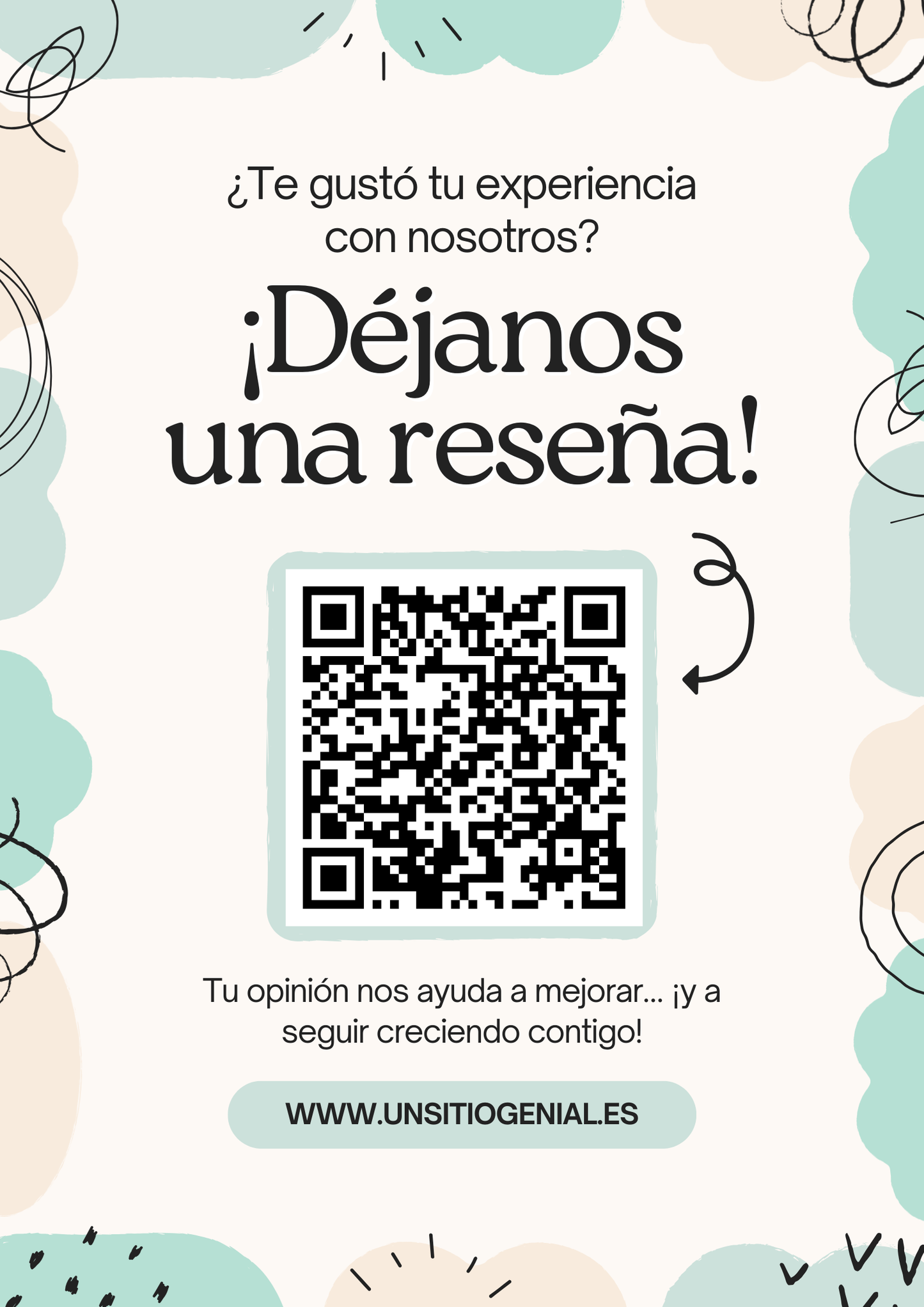Cartel de reseñas en Google con QR personalizado