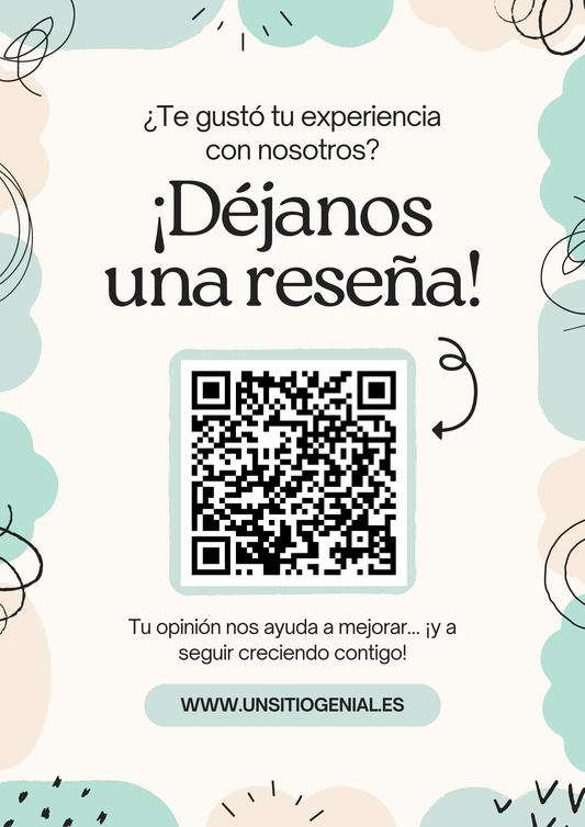Cartel de reseñas en Google con QR personalizado