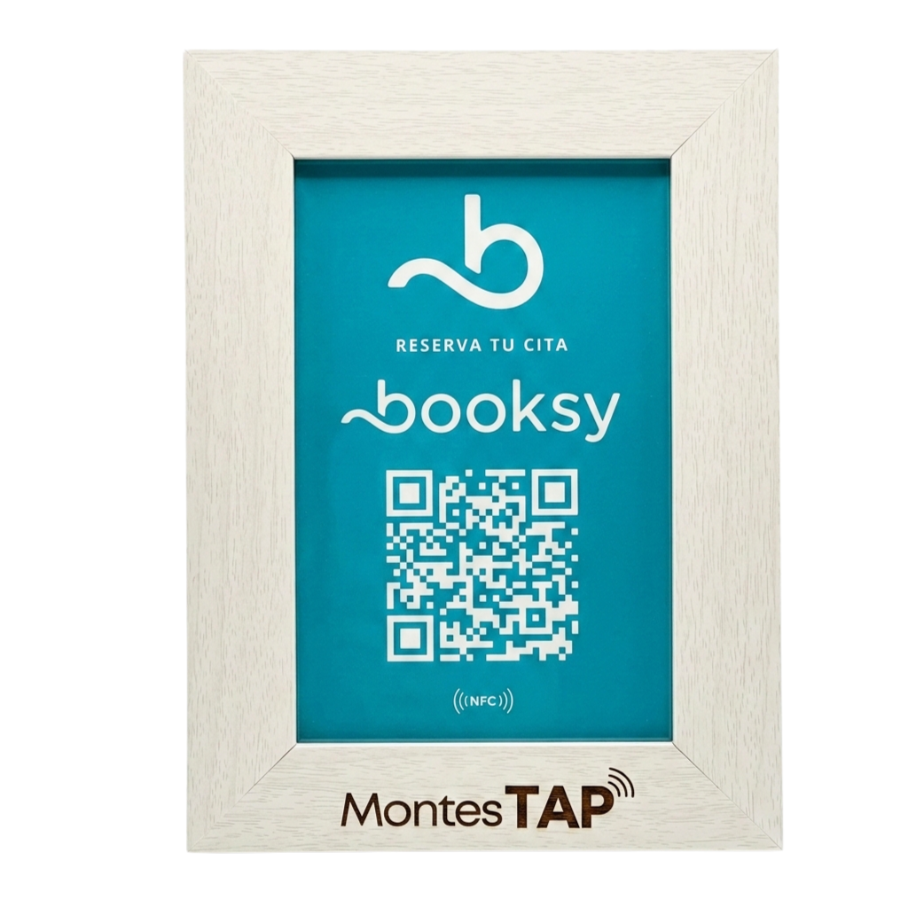 Marco QR + NFC para Reservas en Booksy