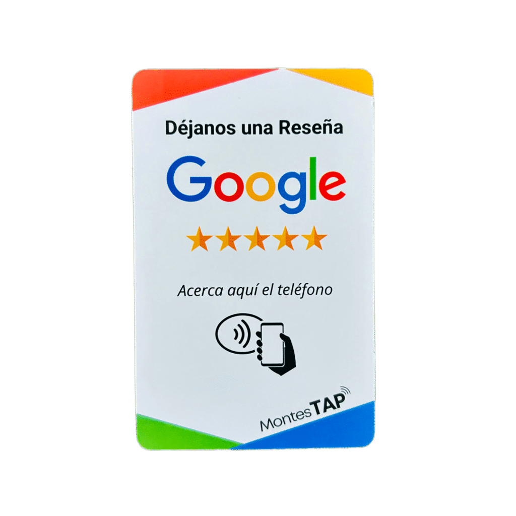 Tarjeta NFC de reseñas en Google