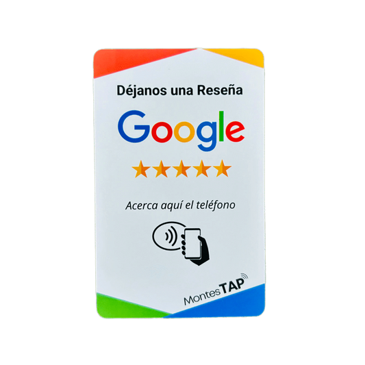 Tarjeta NFC de reseñas en Google