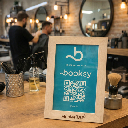 Marco QR + NFC para Reservas en Booksy