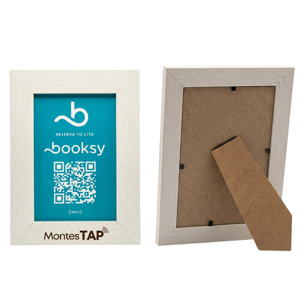 Marco QR + NFC para Reservas en Booksy