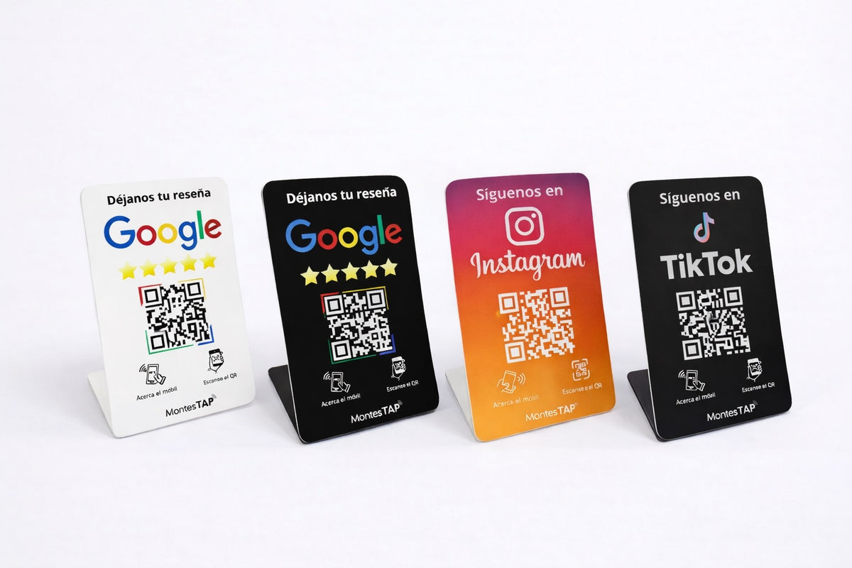 Productos NFC + QR para Reseñas en Google | MontesTAP