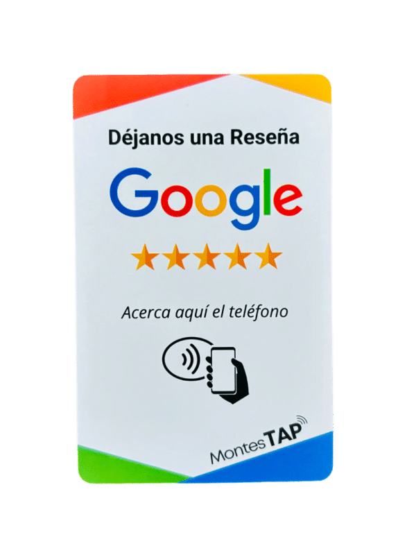 tarjeta google review blanca montestap